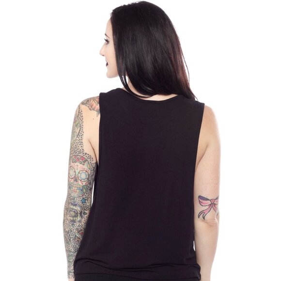 BLACK AND GREIGE Obvia Low Side Tank Top - Picture 4 of 4
